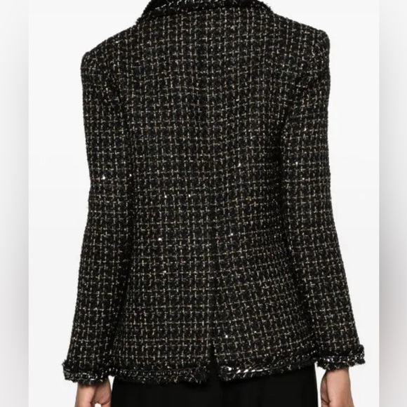 Alice + Olivia Shan chain blazer trim tweed blazer - Picture 2 of 8
